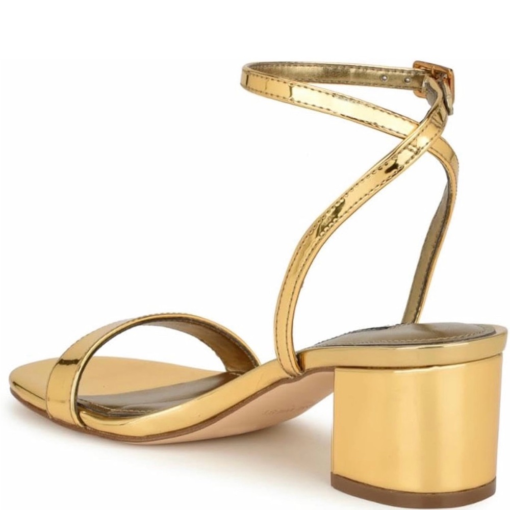 NIB Nine West Allora 3 Ankle Strap Heeled Sandal Bronze Size 7.5 - Picture 3 of 5